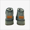 UGG Classic Ultra Mini Plattform Shaded Clover back view showing grey suede, uggplush lining, and 5 cm platform sole