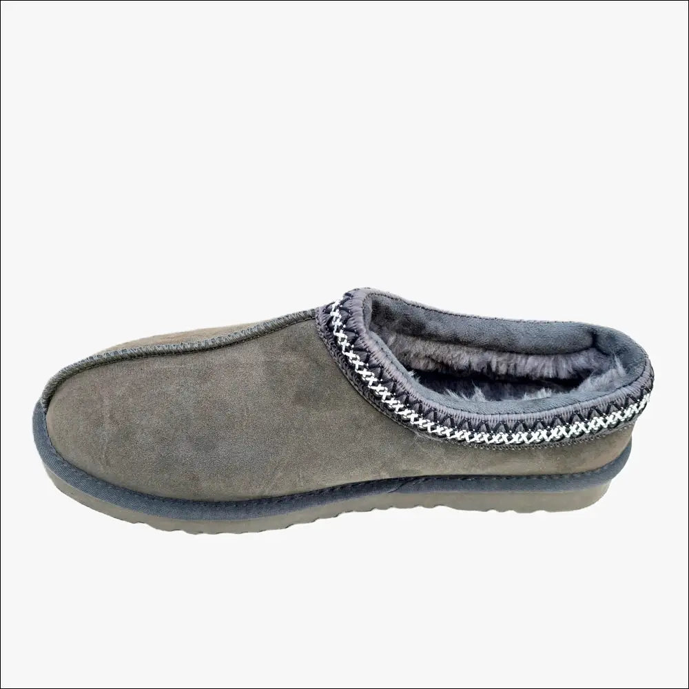 Ugg Tasman II Slipper Mole i mullvadsgrå nyans med mjuk textur och vacker detalj, perfekt för inomhusbruk.