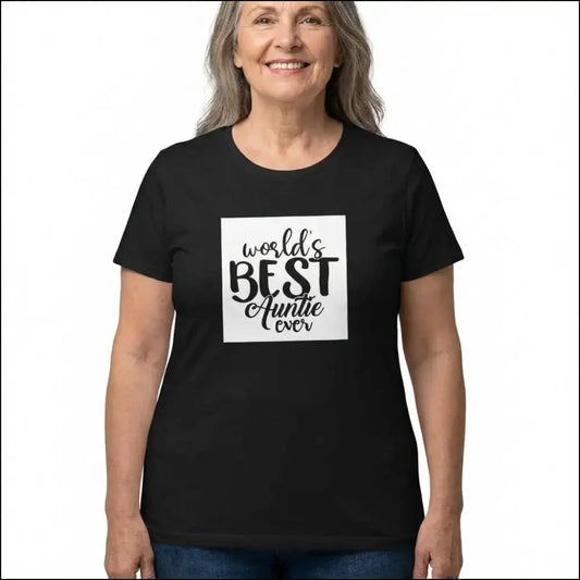 Gåva till Moster Världens Bästa Tant T-shirt design med texten "World's Best Auntie Ever"