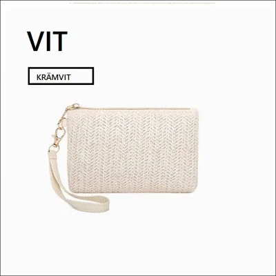 Stråväska med handledsrem för dam – liten lätt och stilren - Clutch