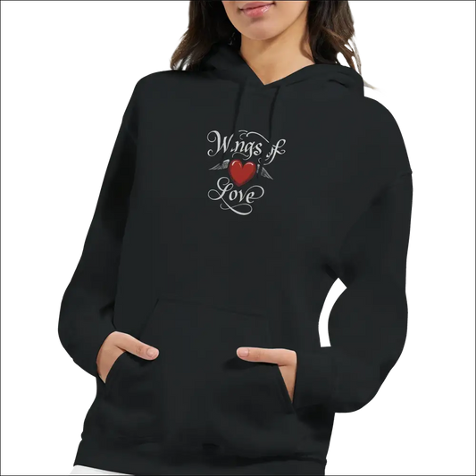 Wings of Love Pullover Hoodie – Premium bomull/polyester‑mix - S