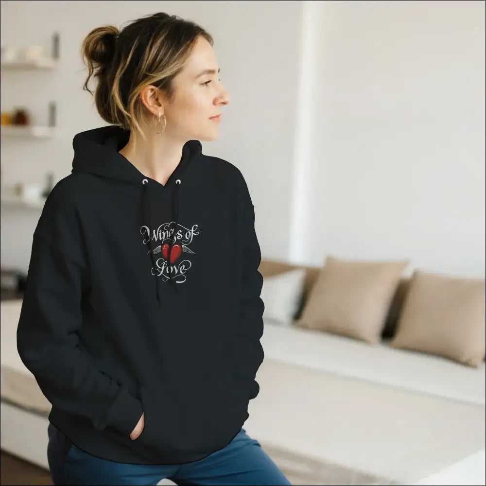 Wings of Love Pullover Hoodie – Premium bomull/polyester‑mix