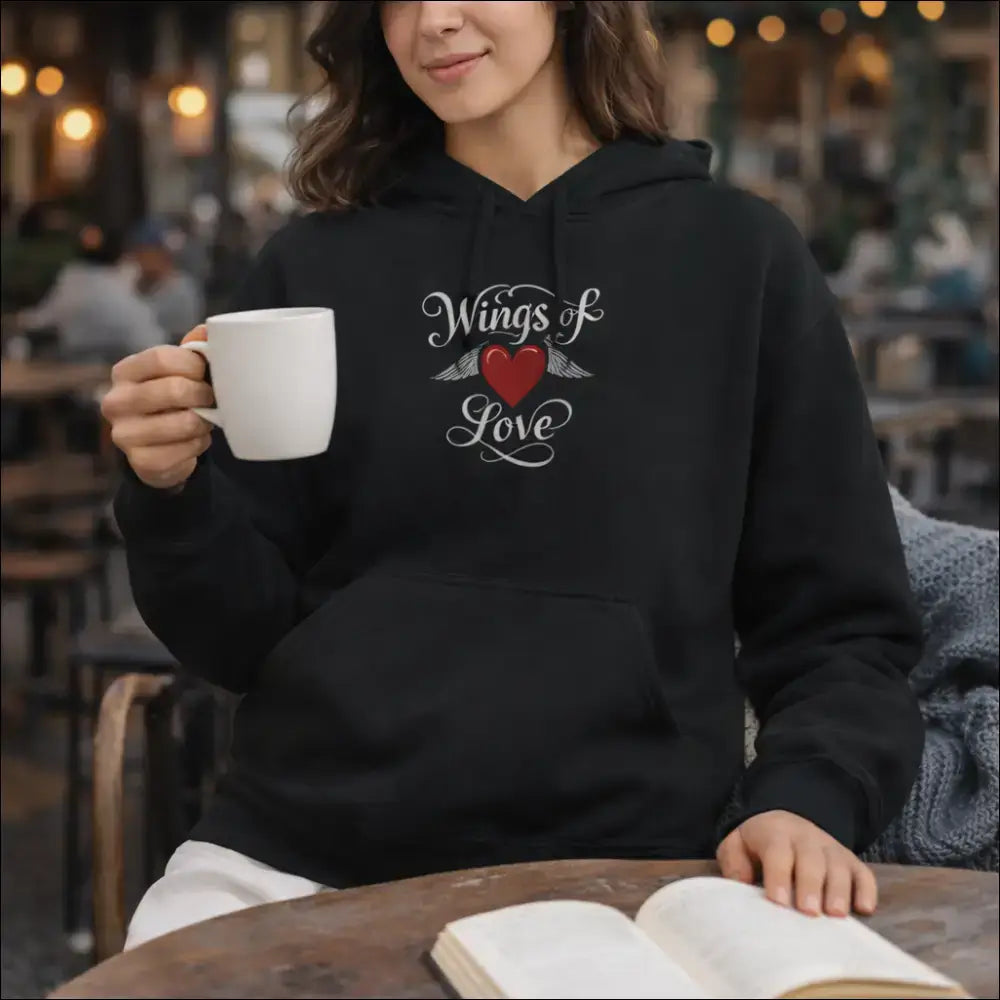 Wings of Love Pullover Hoodie – Premium bomull/polyester‑mix
