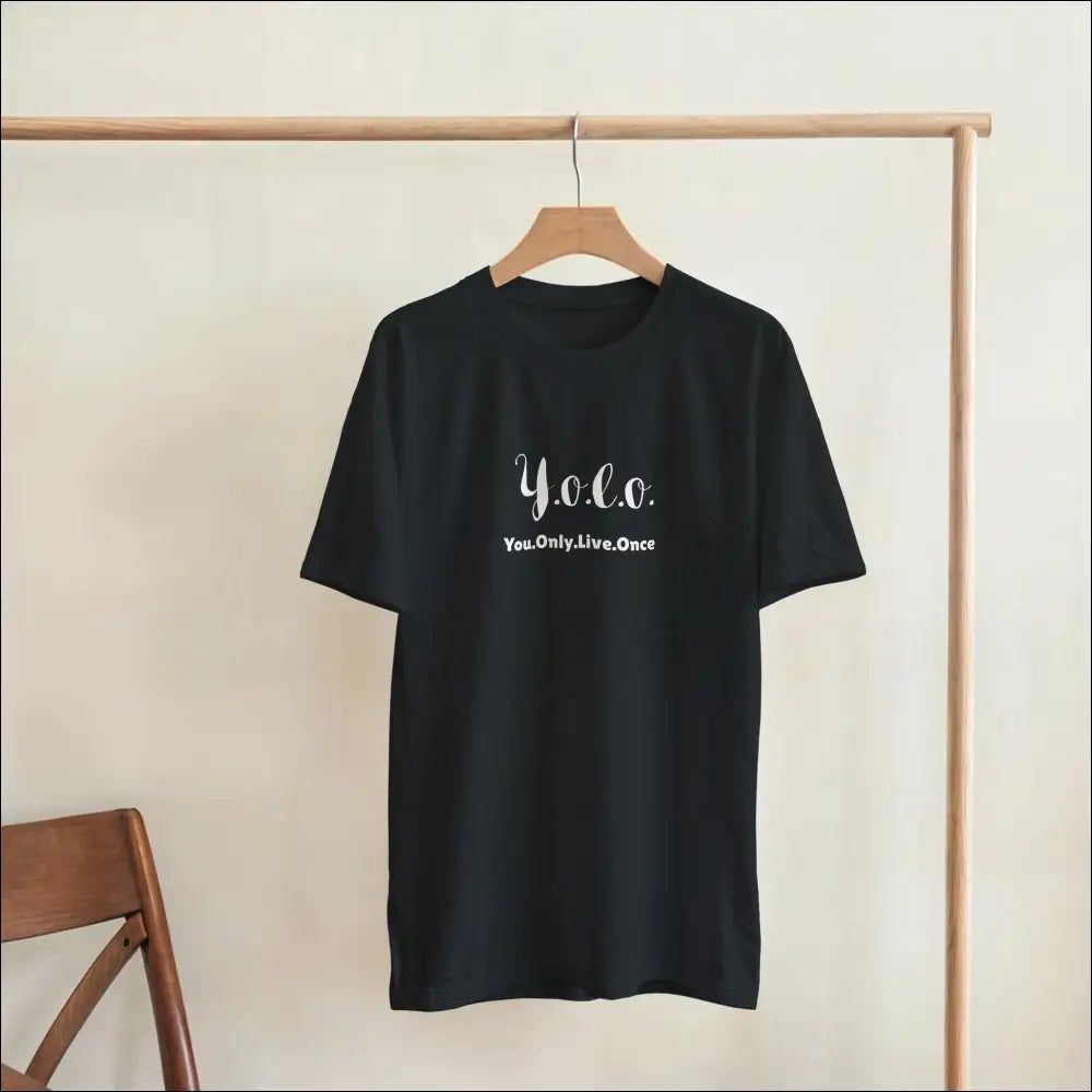You.Only.Live.Once svart klassisk t-shirt - Print Material
